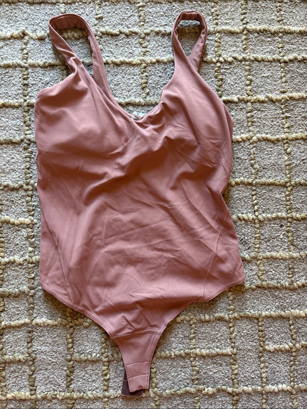 lululemon athletica Tan / Rose Pink Bodysuit. NWOT.